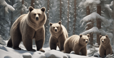 a-realistic-3d-with-high-details-family-of-bears-in-the-forest